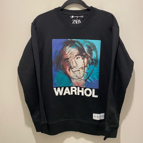 Men’s Zara X Andy Warhol Limited Edition Sweatshirt Size Small Black Cotton - Picture 1 of 8